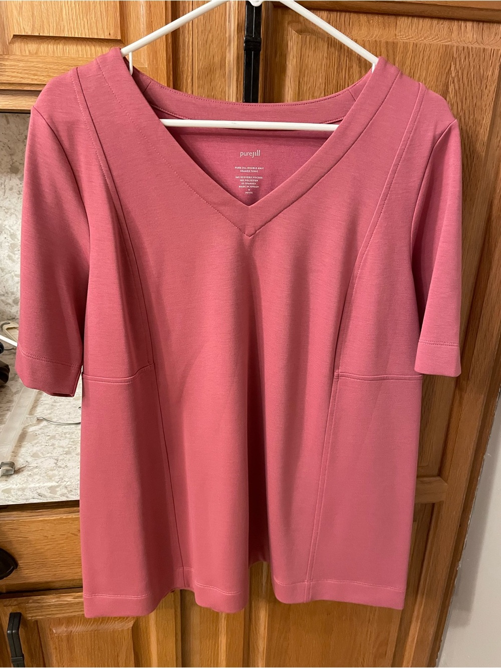 J Jill Rose V-Neck Short Sleeve Women's Top